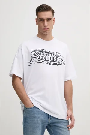 VERSACE Bavlněné tričko barva, s aplikací, 78GAH6L1 J0001