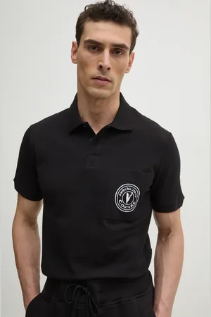 VERSACE Bavlněné polo tričko barva, s aplikací, 78GAGT01 CJ01T