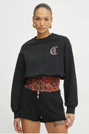 Roberto Cavalli Bavlněná mikina dámská, barva, s aplikací, 78PAIE01 CF100