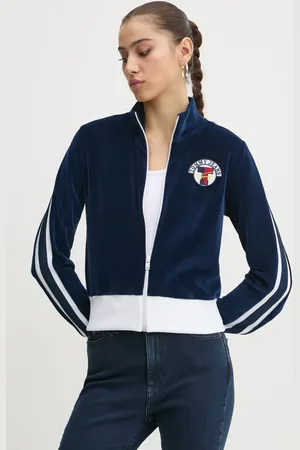Tommy Hilfiger Mikina dámská, tmavomodrá barva, hladká, DW0DW20565