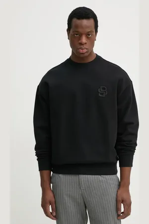 HUGO BOSS Bavlněná mikina pánská, barva, s aplikací, 50533075