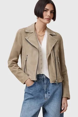 AllSaints Semišová bunda SUEDE barva, přechodná, W097LB