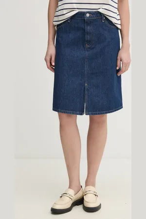 Tommy Hilfiger Džínová sukně tmavomodrá barva, mini, WW0WW44390