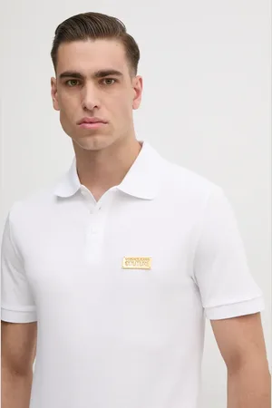 VERSACE Bavlněné polo tričko barva, s aplikací, 78GAGT08 CJ01T