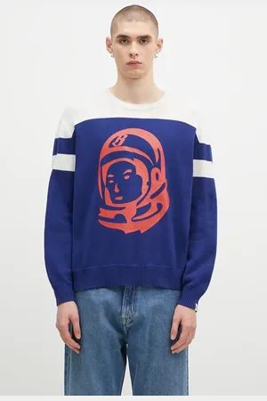 Billionaire Boys Club Svetr s příměsí kašmíru Astro Knitted Crewneck tmavomodrá barva, B24325