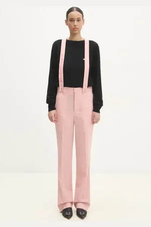 Fiorucci Vlněné kalhoty barva, jednoduché, high waist, W01FMBPA183WO01PN02