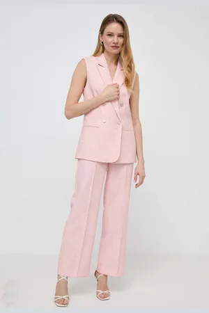 Guess Kalhoty ELIANE dámské, barva, jednoduché, high waist, W4GB13 WG4P2