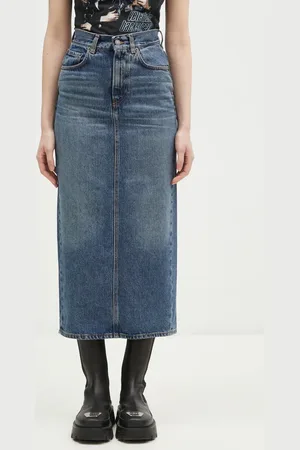 Fiorucci Bavlněná džínová sukně Denim Midi tmavomodrá barva, midi, pouzdrová, W01FPDSK176DN01DN02
