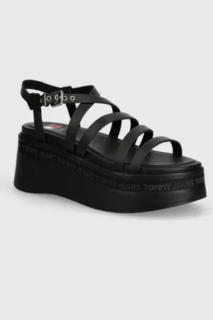 Tommy Hilfiger Kožené sandály TJW STRAPPY WEDGE SANDAL barva, EN0EN02516