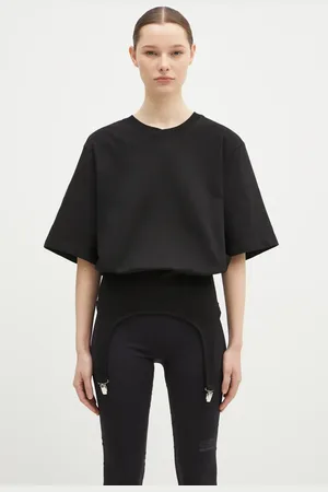 Fiorucci Bavlněné tričko Suspender Belt barva, W01FMTSH263CJ01BK01