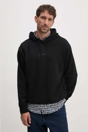 Armani Exchange Bavlněná mikina pánská, barva, s kapucí, s potiskem, 6DZMLJ ZJ4XZ
