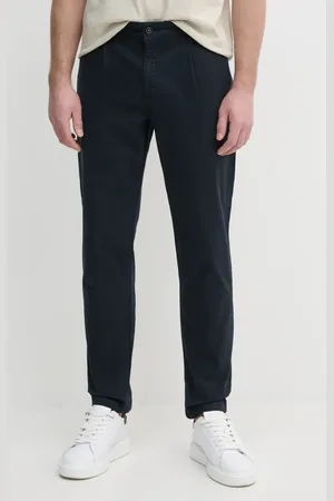 HUGO BOSS Kalhoty pánské, tmavomodrá barva, ve střihu chinos, 50539130