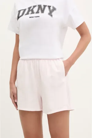 DKNY Bavlněné šortky dámské, barva, hladké, high waist, DP5S5243