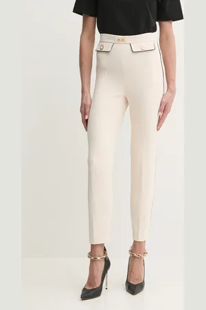 Elisabetta Franchi Kalhoty dámské, barva, přiléhavé, high waist, PAT7151E2