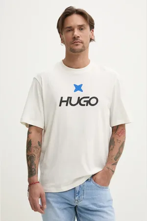 Hugo Blue Bavlněné tričko barva, s potiskem, 50542934