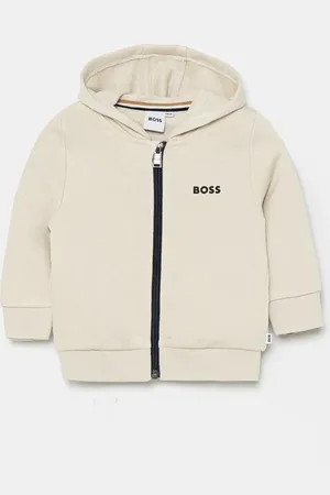 HUGO BOSS Kojenecká mikina barva, s kapucí, hladká, J52095