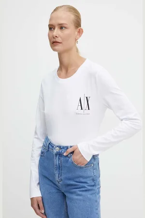 Armani Exchange Bavlněné tričko s dlouhým rukávem barva