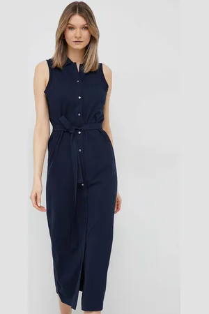 Lacoste Šaty tmavomodrá barva, midi