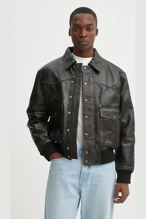 The Kooples Kožená bunda barva, přechodná, oversize, HCUI29005K