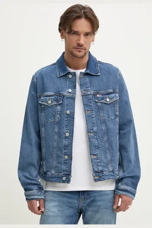 Tommy Hilfiger Džínová bunda tmavomodrá barva, přechodná, DM0DM21047