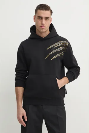 Philipp Plein Mikina pánská, barva, s kapucí, s potiskem, SAEC MJB3588 STE001N