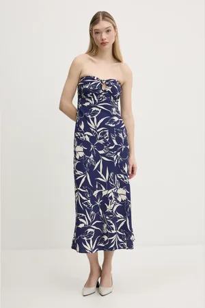 Abercrombie & Fitch Šaty tmavomodrá barva, midi, KI159-5691