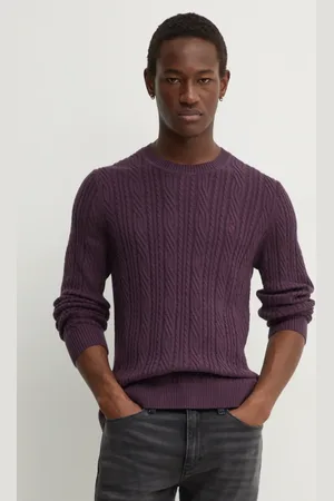 Abercrombie & Fitch Svetr z vlněné směsi pánský, barva, lehký, KI120-4197