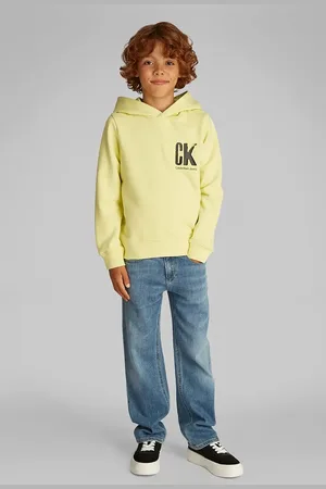 Calvin Klein Dětská bavlněná mikina barva, s kapucí, s potiskem, IB0IB02469