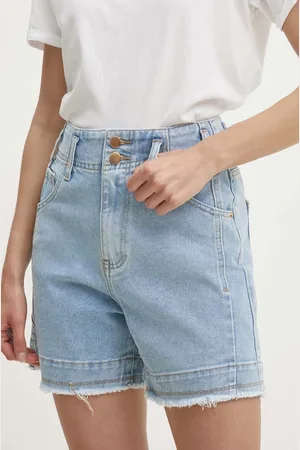 ANSWEAR Džínové šortky dámské, hladké, high waist