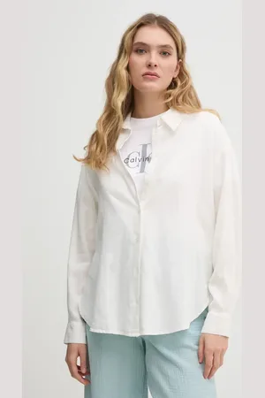 DKNY Lněná košile dámská, barva, regular, s klasickým límcem, DJ5W2111