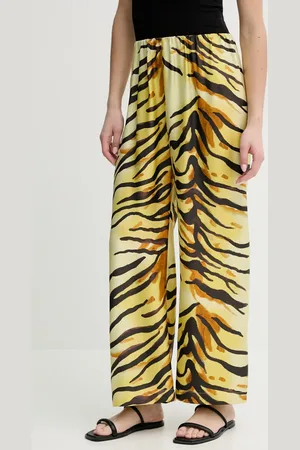 Nanushka Hedvábné kalhoty BRENDA dámské, barva, široké, high waist, NW25RSPA20558