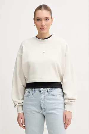Calvin Klein Bavlněná mikina dámská, barva, hladká, J20J225370