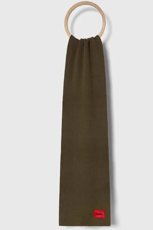 HUGO BOSS Vlněná šála šedá barva