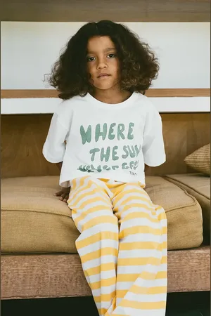 Tiny Cottons Dětské bavlněné tričko THE SUN GRAPHIC CROP TEE barva, SS25-092