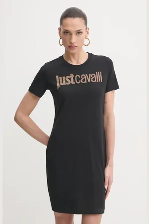 Roberto Cavalli Bavlněné šaty barva, mini, 78PAOE15 CJ110