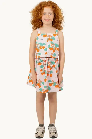 Tiny Cottons Dětská bavlněná sukně STRAWBERRIES SKIRT barva, mini, SS25-165