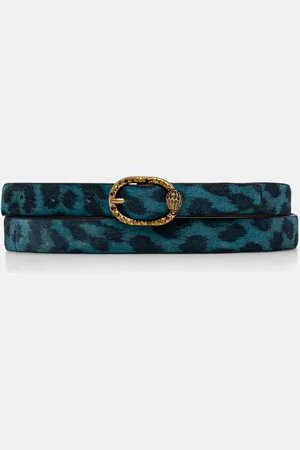 Kurt Geiger Kožený pásek 18 MAFAIR BELT dámský, tmavomodrá barva, 3654085209