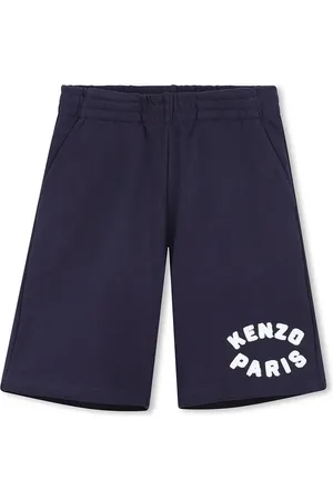 Kenzo Dětské bavlněné šortky tmavomodrá barva, s potiskem, K61181