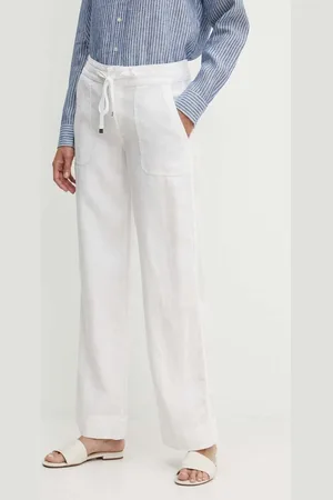 Ralph Lauren Plátěné kalhoty barva, jednoduché, medium waist, 200735138