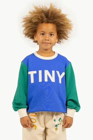 Tiny Cottons Dětská bavlněná mikina COLOR BLOCK SWEATSHIRT barva, s potiskem, SS25-161