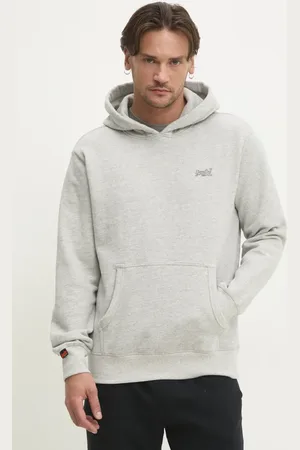Superdry Bavlněná mikina pánská, barva, s kapucí, melanžová, M2014168A-D6V
