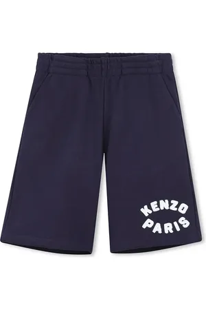 Kenzo Dětské bavlněné šortky tmavomodrá barva, s potiskem, K61181