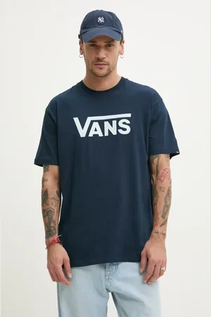 Vans Bavlněné tričko tmavomodrá barva, s potiskem, VN000GGGEB41