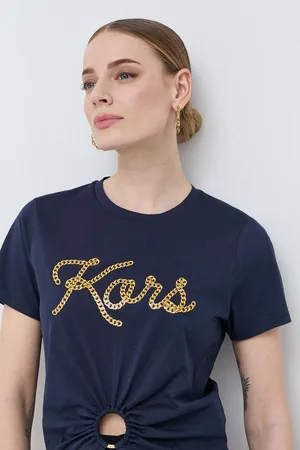 Michael Kors Bavlněné tričko tmavomodrá barva