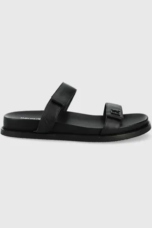 Emporio Armani Kožené pantofle dámské, barva