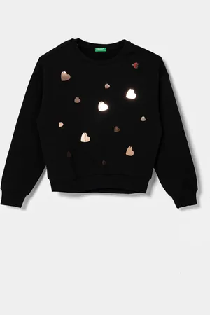 Benetton Dětská mikina barva, s aplikací, 3J73C10M4