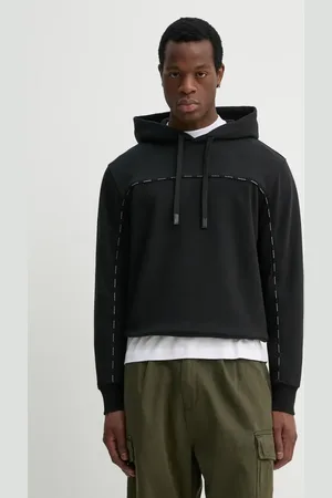 VERSACE Bavlněná mikina pánská, barva, s kapucí, hladká, 78GAI3H1 F0010