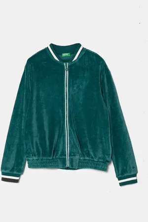 Benetton Dětská velurová mikina barva, 3UK0C503W