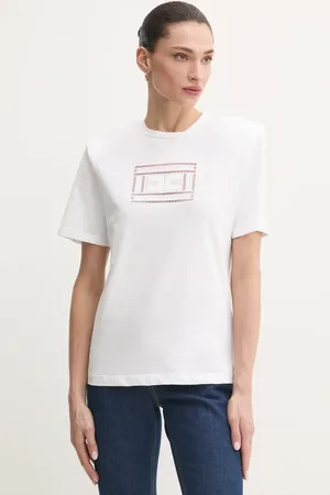 Elisabetta Franchi Bavlněné tričko barva, MA01651E2