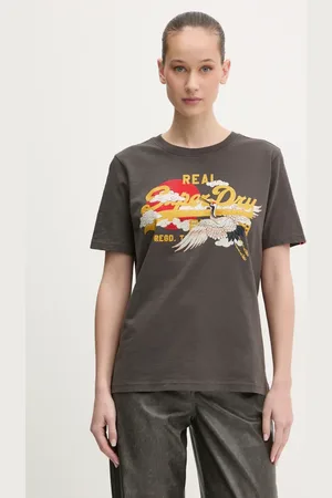 Superdry Bavlněné tričko barva, W1011627A-PKT